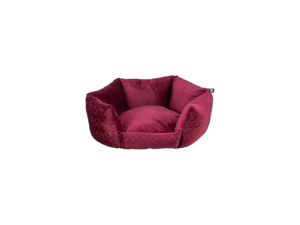 Weihnachts-Samt-Tagesdecke NATALYA rund, 50 cm, bordeaux