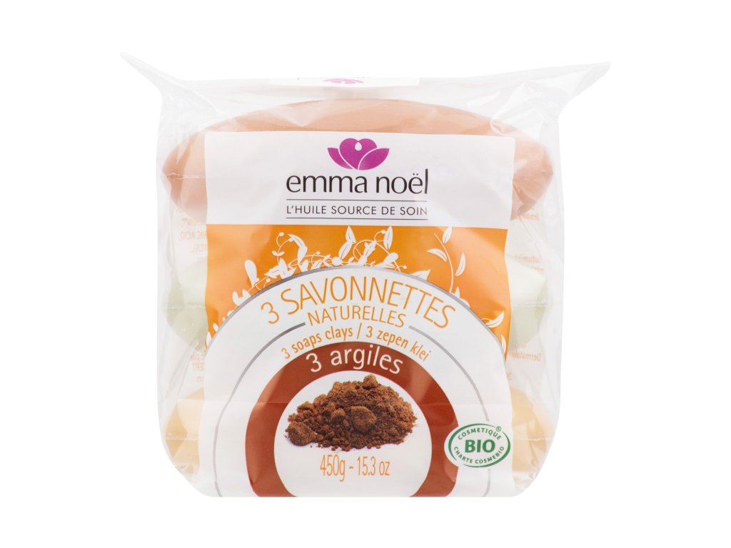 Herbal soaps — enriched with 3 types of clay 3x150 g BIO EMMA NOËL