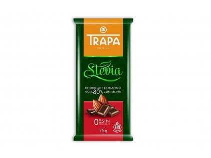 Hořká čokoláda se stévií (80%) - bez lepku - TRAPA 75g  + Při koupi 12 a více kusů 3% Sleva
