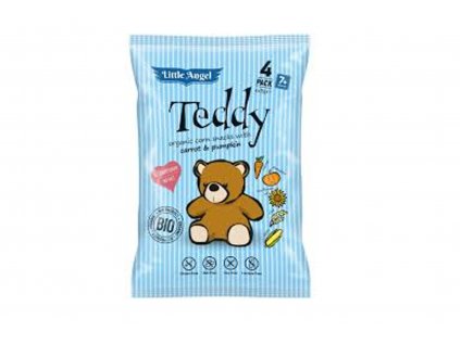 BIO kukuřičný snack Teddy s mrkví a dýní 60g  + Při koupi 12 a více kusů 3% Sleva