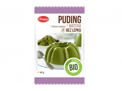 Puding matcha s příchutí ananasu BIO bez lepku - Amylon 40g  + Při koupi 12 a více kusů 3% Sleva