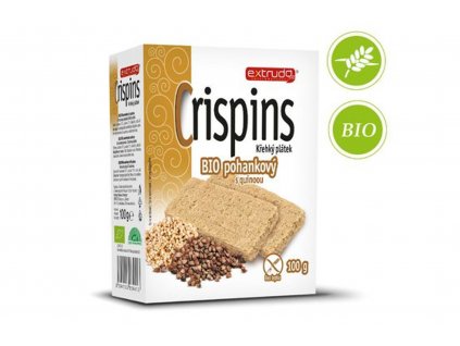Crispins BIO křehký plátek pohankový s quinoou - bez lepku - Extrudo 100g  + Při koupi 12 a více kusů 3% Sleva