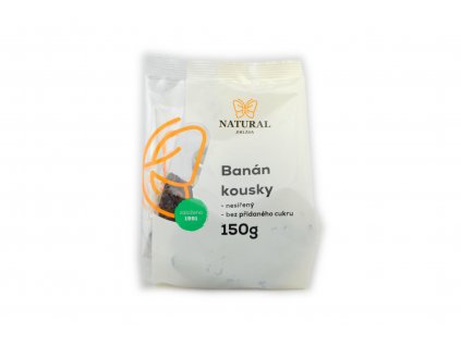 Banán kousky sušený nesířený bez přidaného cukru - Natural 150g  + Při koupi 12 a více kusů 3% Sleva