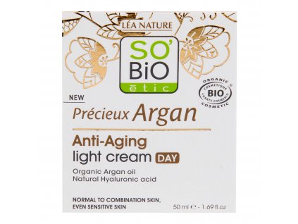 Krém denní lehký pro normální až smíšenou pleť 50 ml BIO Anti-age Precieux Argan SO’BiO étic