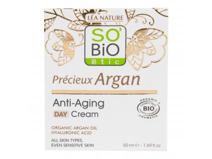 Krém denní 50 ml BIO Anti-age Precieux Argan SO’BiO étic