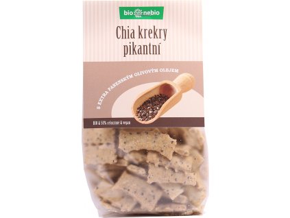 Bio chia krekry pikantní s olivovým olejem bio*nebio 130 g  + Při koupi 12 a více kusů 3% Sleva