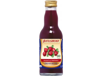 Suc organic de merișoare 100% Beutelsbacher 0,2 l  + Při koupi 12 a více kusů 3% Sleva