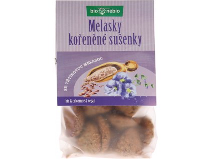 Bio MELASKY - celozrnné sušenky s melasou bio*nebio 130 g  + Při koupi 12 a více kusů 3% Sleva