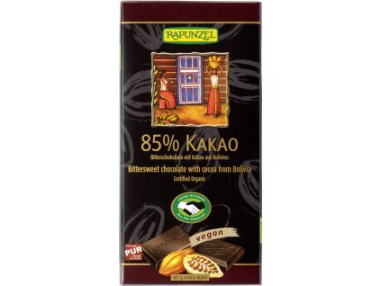 Bio hořká čokoláda 85% RAPUNZEL 80 g  + Při koupi 12 a více kusů 3% Sleva