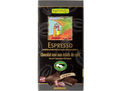 Bio hořká čokoláda ESPRESSO RAPUNZEL 80 g  + Při koupi 12 a více kusů 3% Sleva