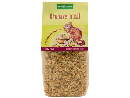 BIO Müsli Nebuď hloupý! Křupavé s javorovým sirupem 270 g – BIO NEBIO