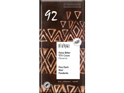 Organic dark chocolate 92% with coconut sugar VIVANI 80 g