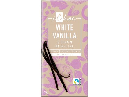Organic vegan white chocolate with vanilla iChoc 80 g
