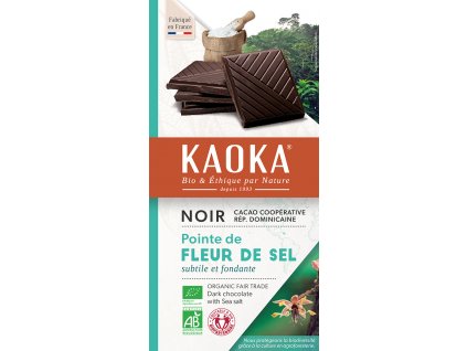 Bio hořká čokoláda Fleur de sel KAOKA 100 g  + Při koupi 12 a více kusů 3% Sleva