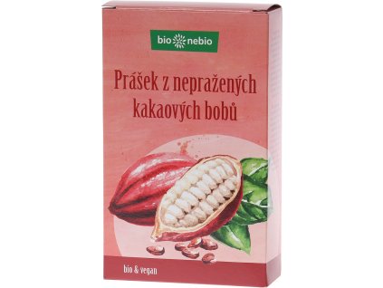 Bio prášek z nepraženého kakaa bio*nebio 150 g  + Při koupi 12 a více kusů 3% Sleva