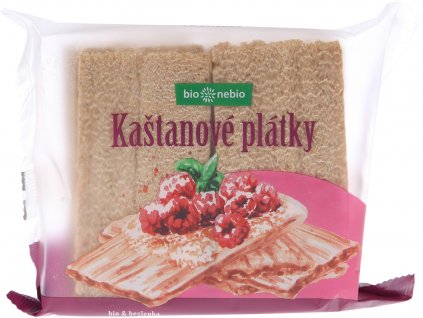 Bio plátky křupavé s kaštany bio*nebio 100 g  + Při koupi 12 a více kusů 3% Sleva