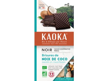 Bio hořká čokoláda s kokosem KAOKA 100 g  + Při koupi 12 a více kusů 3% Sleva