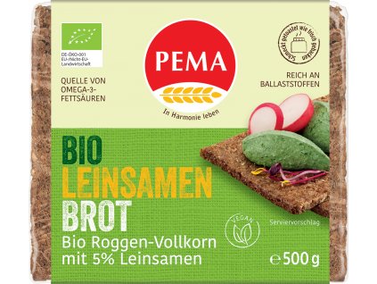 Bio žitný chléb se lněným semínkem PEMA 500 g  + Při koupi 12 a více kusů 3% Sleva