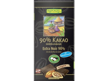 Bio hořká čokoláda 90% s kokosovým cukrem RAPUNZEL 80 g  + Při koupi 12 a více kusů 3% Sleva