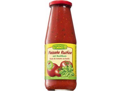 Bio passata RUSTICA s bazalkou RAPUNZEL 680 g  + Při koupi 12 a více kusů 3% Sleva