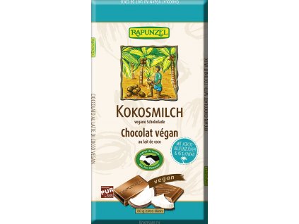 Bio vegan čokoláda KOKOSOVÉ MLÉKO RAPUNZEL 80 g  + Při koupi 12 a více kusů 3% Sleva