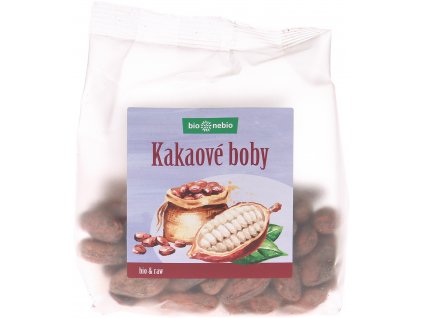 Bio kakaové boby nepražené bio*nebio 100 g  + Při koupi 12 a více kusů 3% Sleva