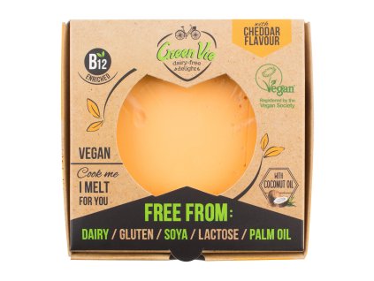 Cheddar ízű tömb 250 g GREENVIE