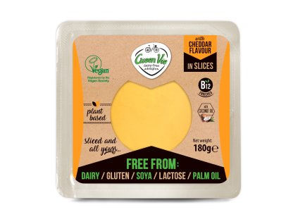 Plátky s príchuťou cheddaru 180 g GREENVIE