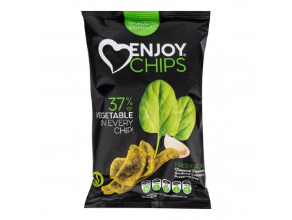 Chipsy bramborové se špenátem a česnekem 40 g JOXTY ENJOY CHIPS