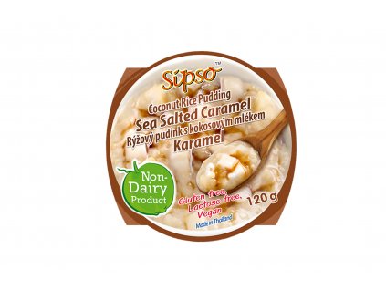 Rýžový puding s kokosovým mlékem Slaný karamel -Vegan - Sipso 120g  + Při koupi 12 a více kusů 3% Sleva