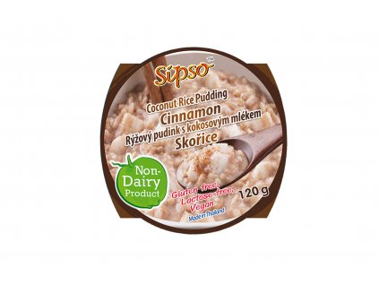 Rýžový puding s kokosovým mlékem se skořicí - vegan -Sipso 120g  + Při koupi 12 a více kusů 3% Sleva