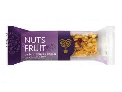 Tyčinka Nature land - ořechy a ovoce v mléčné polevě - Tekmar 40g  + Při koupi 12 a více kusů 3% Sleva