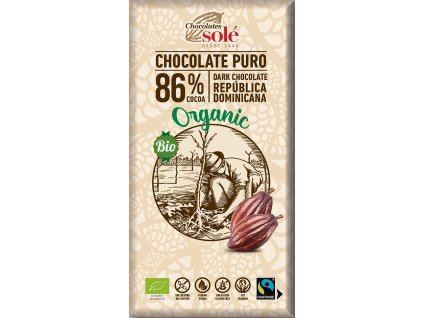 Bio hořká čokoláda 86% SOLÉ 100 g  + Při koupi 12 a více kusů 3% Sleva