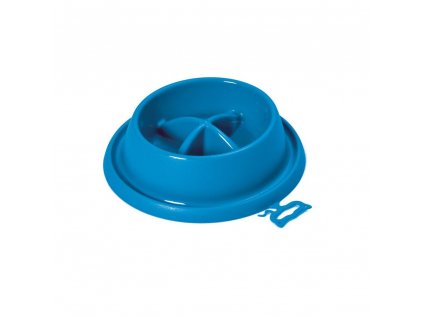 Plastová miska proti hltání s protiskluzem Argi - modrá - 21,5 x 20,5 x 5,5 cm