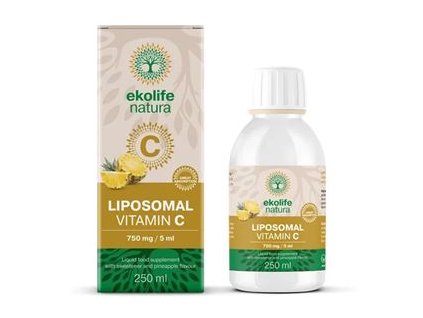 Liposomal Vitamin C 750mg 250ml ananas (Lipozomální vitamín C)  + Sleva 3 % slevový kupón: EXTRA
