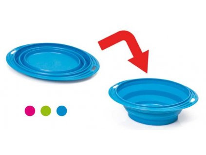 Silicone travel bowl, foldable, oval, 1 l