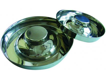 Stainless steel puppy bowl with raised center 37 cm