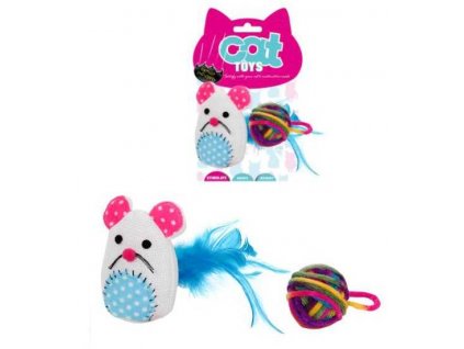 Mouse with a sleigh and a balloon