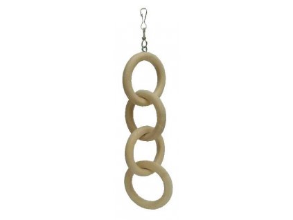 Bird toy - wooden chain, 4 links