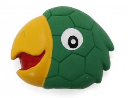 Latex toy with a squeaker - parrot, head 8x7x3cm