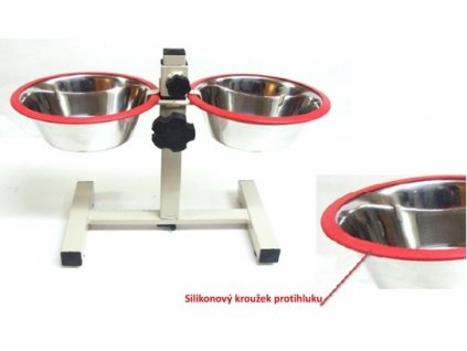 Ständer mit Edelstahlnäpfen 2 x 0,78 l