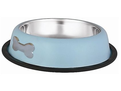 Edelstahlnapf, Stallknochen-Symbol, hellblau, 0,55 l