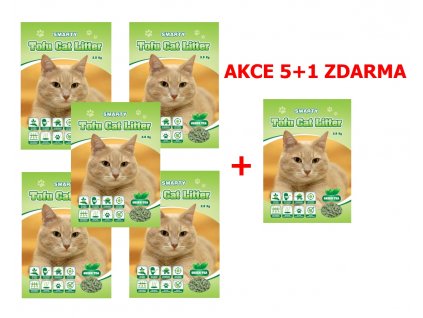 Smarty Tofu Cat Litter Green Tea litter 6 l PROMOTION 5 + 1 FREE