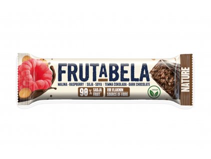 Frutabela ovocná tyčinka - vegan - se sójou, malinami v čokoládové polevě bez cukru - Fructal  + Při koupi 12 a více kusů 3% Sleva