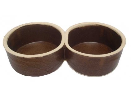 Bowl ceramic double bowl 2 x 0.5 l