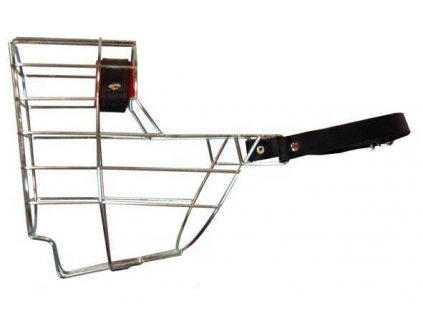 Zinc/leather muzzle for giant schnauzer - female