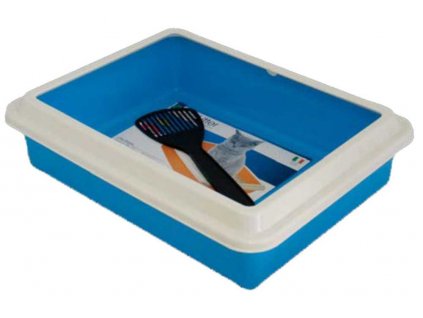 Toilet with rim and scoop