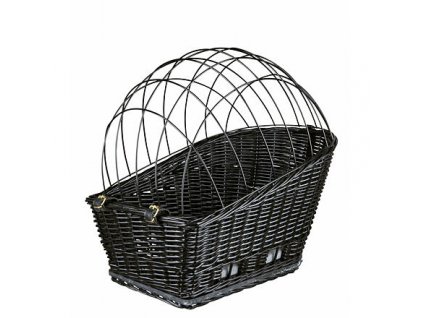 Wicker transport basket for rear bike rack - black 35x49x55 cm (max. 8kg)