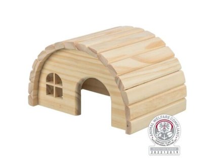 Dřevěné iglú pro hlodavce (Velikost dřevěného iglú 19 x 11 x 13 cm, např. myš+křeček)