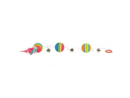 Rainbow balls on a string with bells 3.5 cm/80 cm